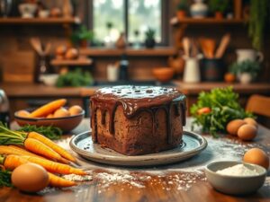 Bolo de Cenoura de Liquidificador com Cobertura de Chocolate Cremosa