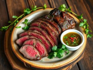 Rosbife à Brasileira com Molho de Chimichurri