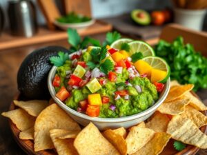 Guacamole Tropical com Toque Brasileiro
