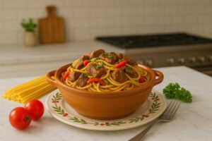 Macarrão com Carne à Brasileira